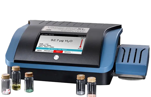 Waterspecifiek H2O-gehalte (AMETEK Brookfield Computrac® Vapor Pro® XL)