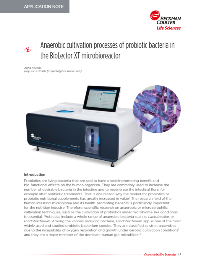 Anaerobic cultivation processes of probiotic bacteria in the BioLector XT microbioreactor