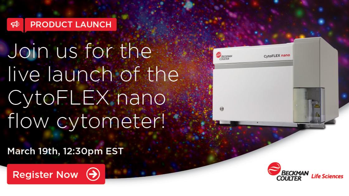 CytoFLEX Nano Launch webinar banner flow cytometer Exctacellular vesicle nanoparticles