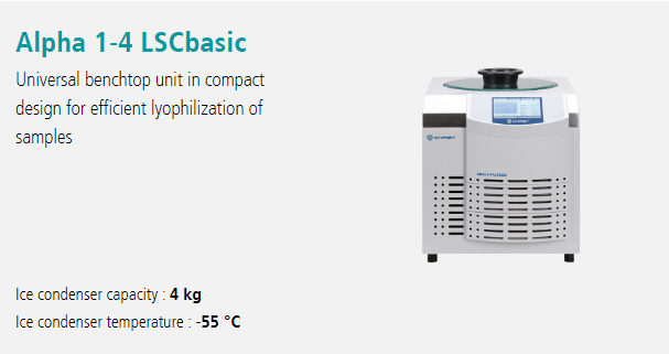 Alfa 1-4 LSCbasic Martin Christ Freeze Dryers Alfa 1-4 LSCbasic