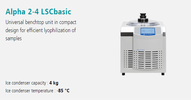 Alfa 2-4 LSCbasic Martin Christ Freeze Dryers Alfa 2-4 LSCbasic