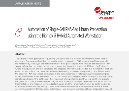 Automation of Single-Cell RNA-Seq Library Preparation using the Biomek i7 Automation of Single-Cell RNA-Seq Library Preparation using the Biomek i7