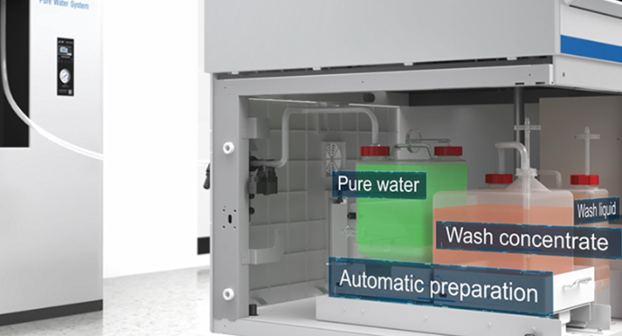 Automatic or manual mode of wash liquid preparation can be selected according to your needs