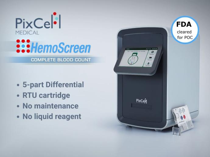 PixCell HemoScreen™ FDA cleaned for POC