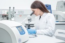 Sigma 1-14K, compact refrigerated microcentrifuge on a laboratory bench
