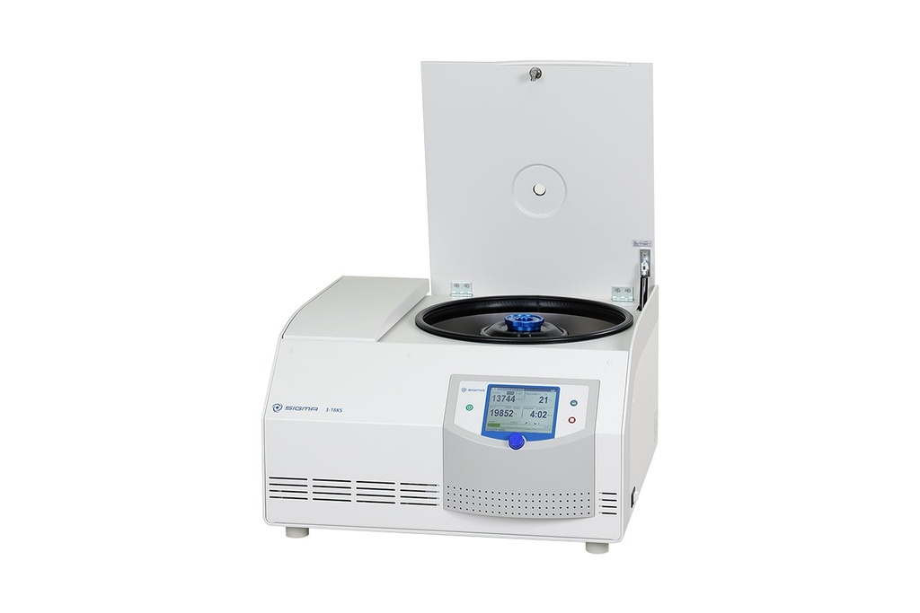 3-18KS table top centrifuge open with angle rotor