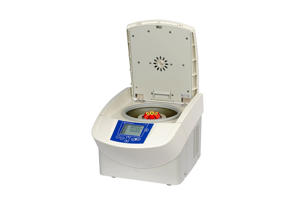 Sigma 1-7, laboratory benchtop centrifuge open