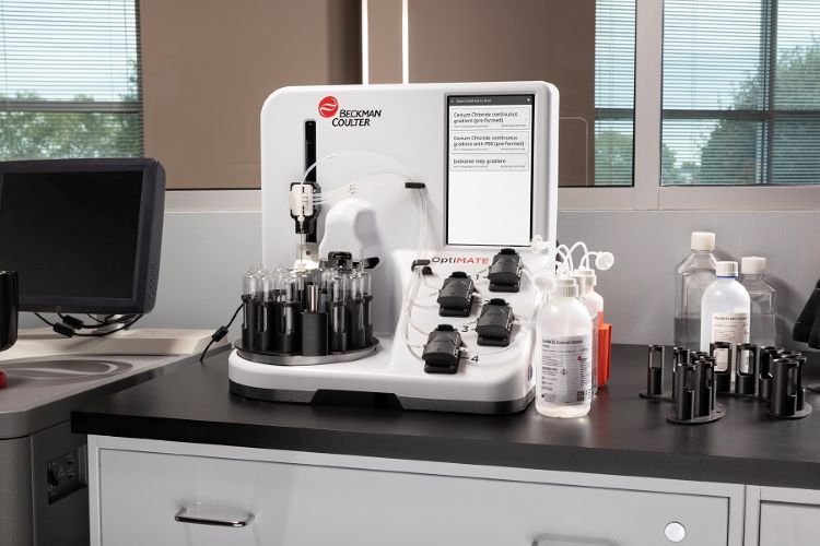 Beckman OptiMATE Gradient Maker on a laboratory bench