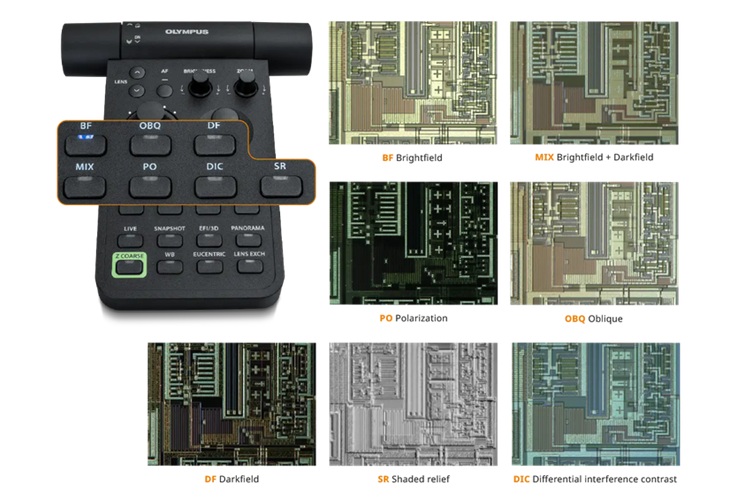 Evident DSX2000 Seven Observation Methods: BF, OBQ, DF, MIX, PO, DIC, SR