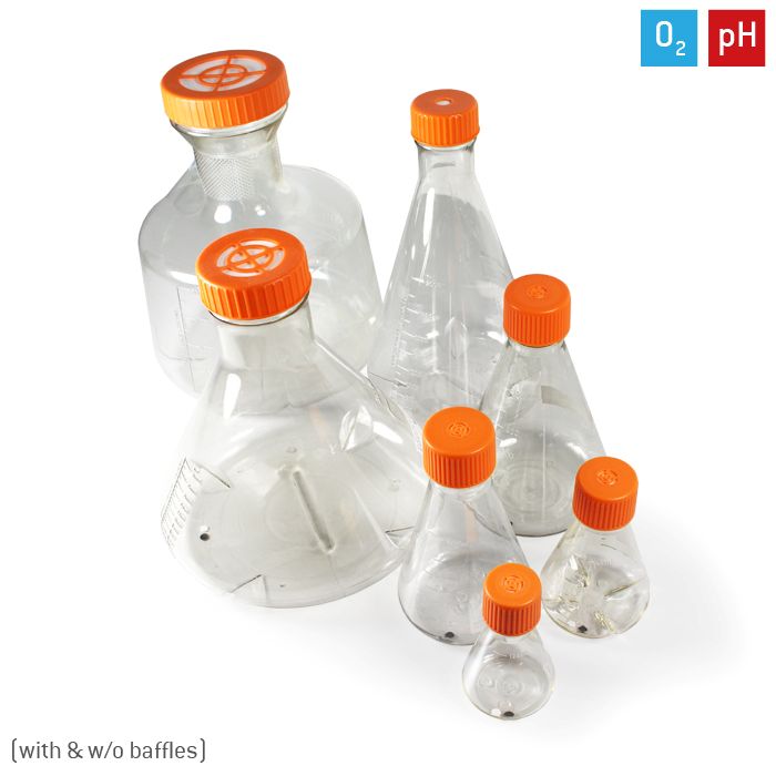 SFS Single Use Shake Flasks with or without baffles ready to use in Shake Flask Reader Vario