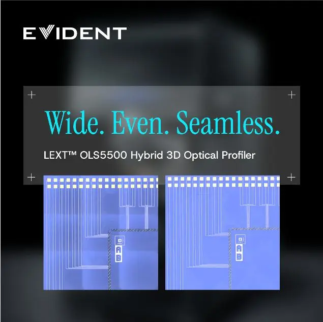 Evident LEXT™ OLS5500 Comparison stitched images of a wafer.webp