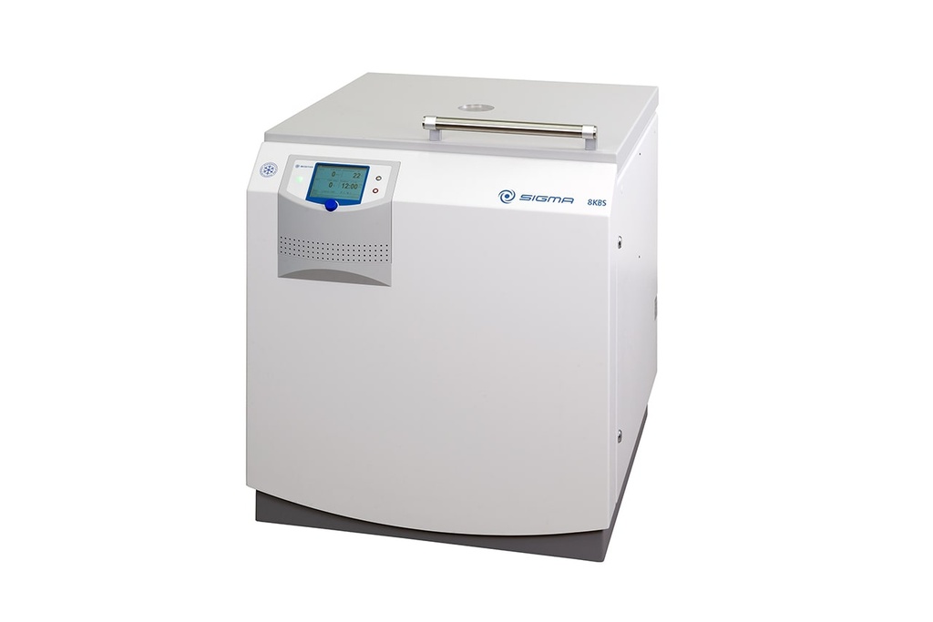 Sigma 8KBS, MD, package, floorstanding refrigerated centrifuge, aircooled compressor, adapters for quadruple or single blood bag systems