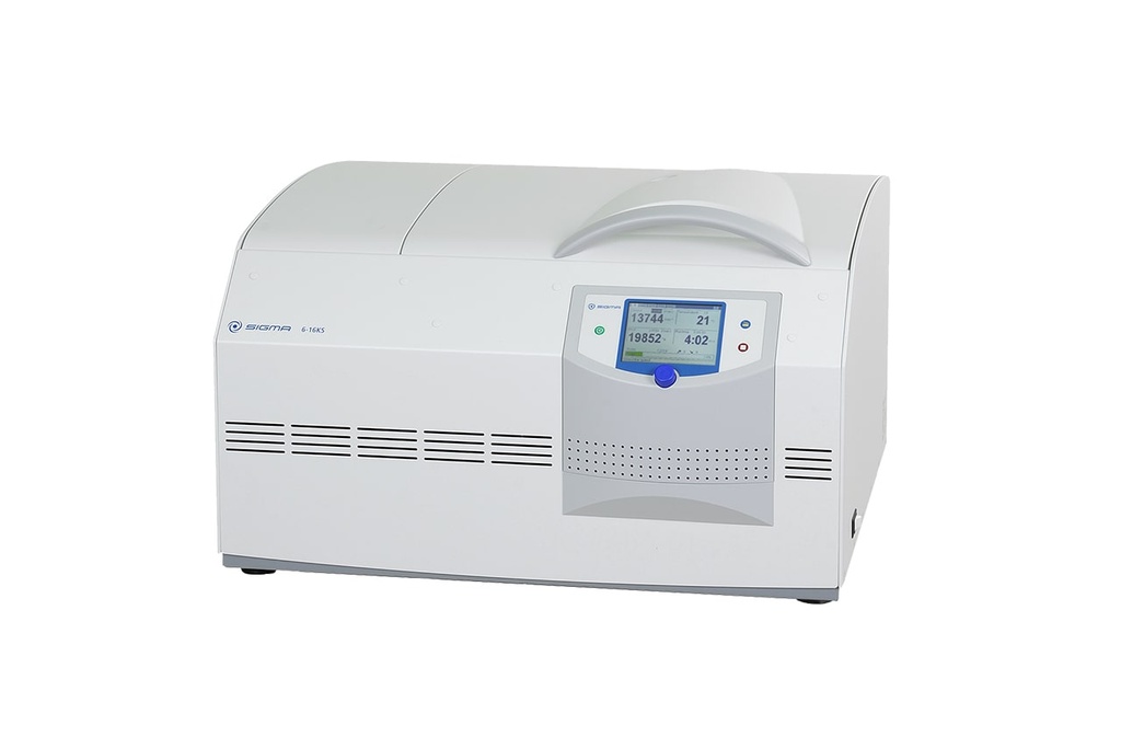 Sigma 6-16KS bloedzakpakket, gekoelde tafelcentrifuge, incl. rotor 11660, 4 kuipjes 13625 en 4 adapters 13627, 220-240 V, 50 Hz
