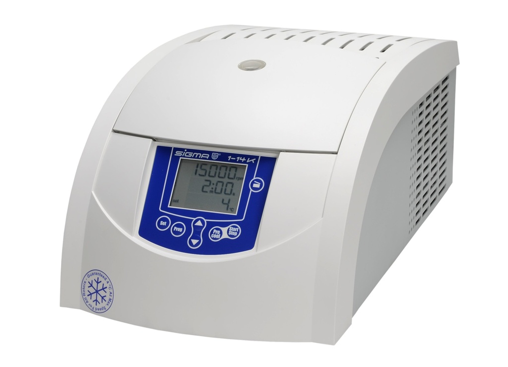 Sigma 1-14K, microcentrifugeuse réfrigérée 220-240 V, 50/60 Hz