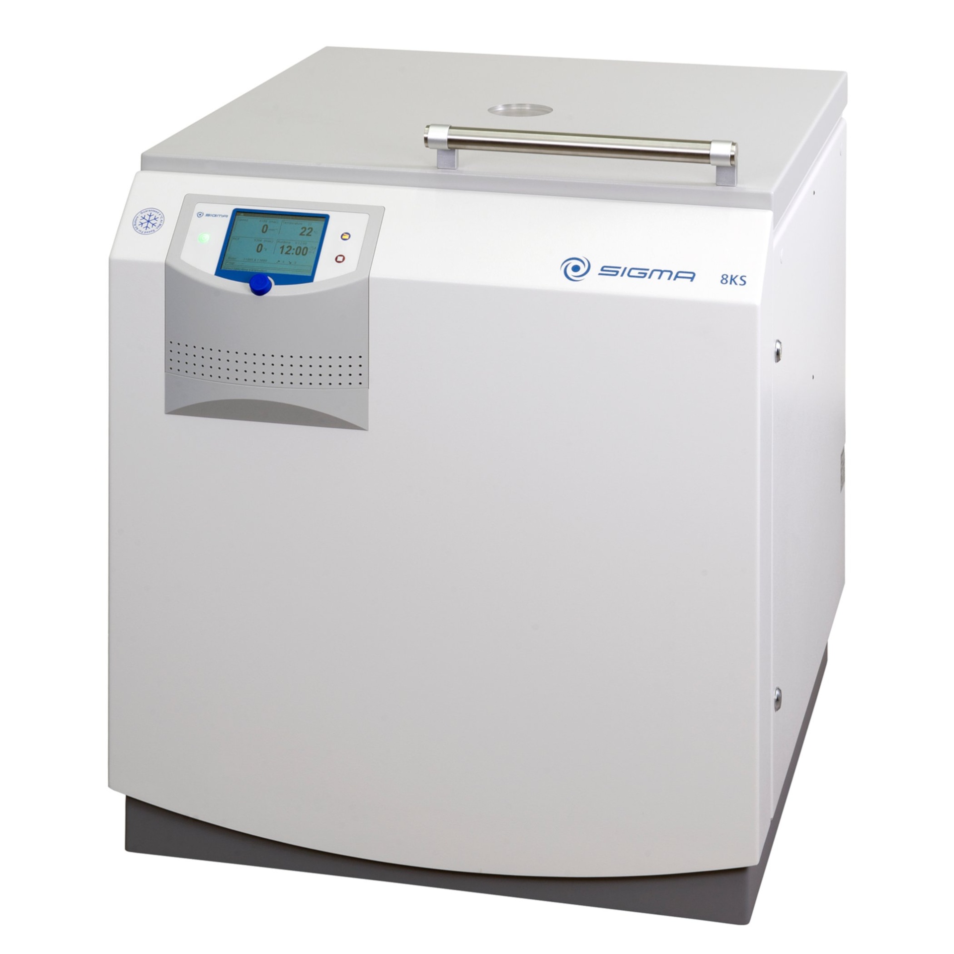 Sigma 8KBS, MD, complete set, vloermodel koelcentrifuge, luchtgekoelde compressor, adapters voor dubbele bloedzakken